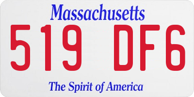 MA license plate 519DF6