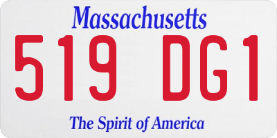 MA license plate 519DG1