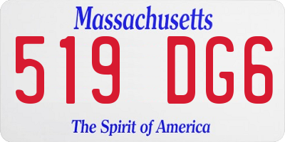 MA license plate 519DG6