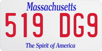 MA license plate 519DG9