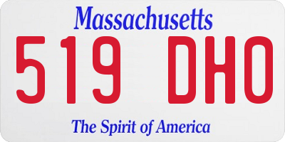 MA license plate 519DH0
