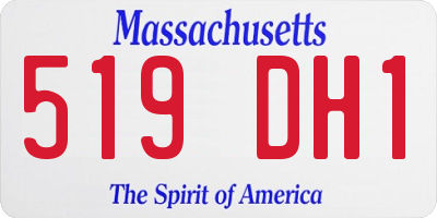 MA license plate 519DH1
