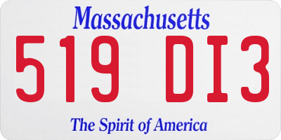 MA license plate 519DI3