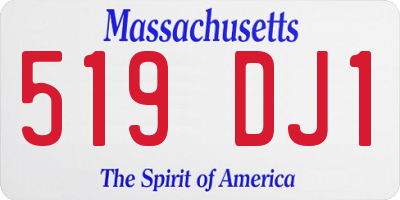 MA license plate 519DJ1