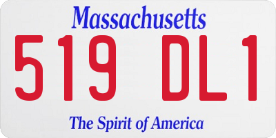 MA license plate 519DL1