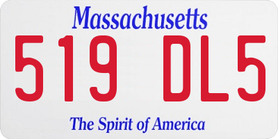 MA license plate 519DL5