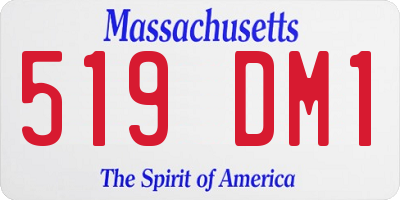 MA license plate 519DM1