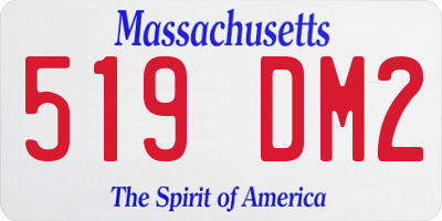 MA license plate 519DM2