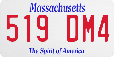MA license plate 519DM4