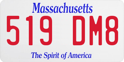 MA license plate 519DM8