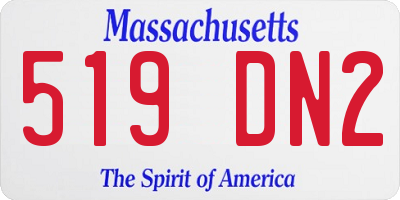 MA license plate 519DN2