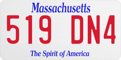 MA license plate 519DN4