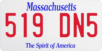 MA license plate 519DN5