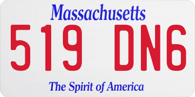 MA license plate 519DN6