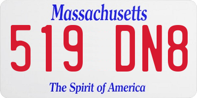 MA license plate 519DN8