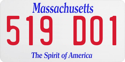 MA license plate 519DO1