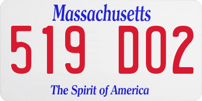 MA license plate 519DO2