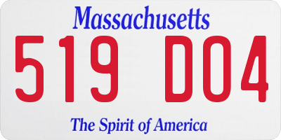 MA license plate 519DO4
