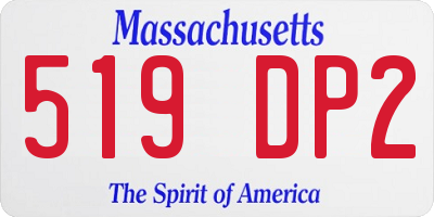 MA license plate 519DP2