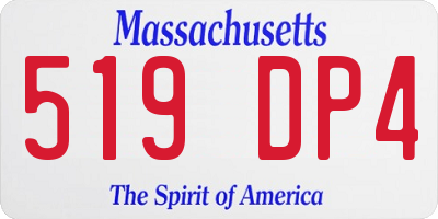 MA license plate 519DP4
