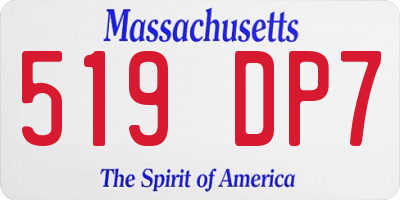 MA license plate 519DP7