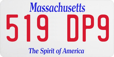 MA license plate 519DP9