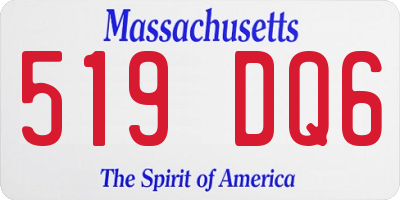 MA license plate 519DQ6