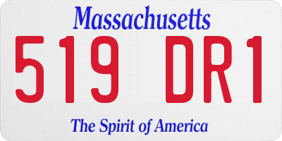 MA license plate 519DR1