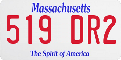 MA license plate 519DR2