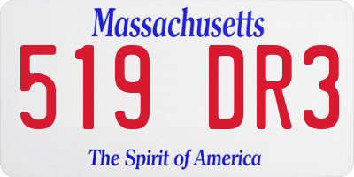MA license plate 519DR3
