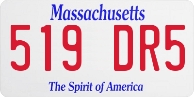 MA license plate 519DR5