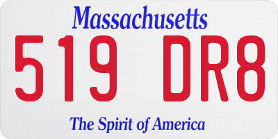 MA license plate 519DR8