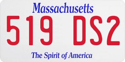 MA license plate 519DS2