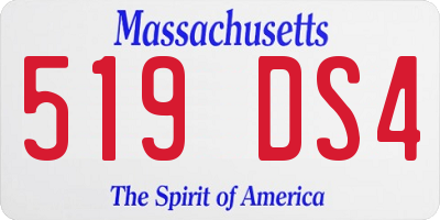 MA license plate 519DS4