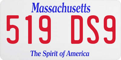 MA license plate 519DS9