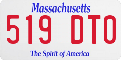 MA license plate 519DT0