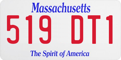 MA license plate 519DT1