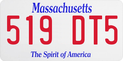 MA license plate 519DT5