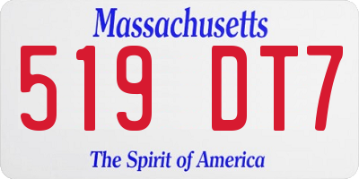 MA license plate 519DT7