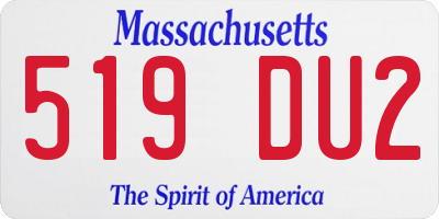 MA license plate 519DU2