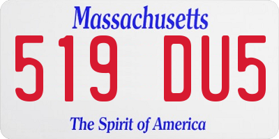 MA license plate 519DU5