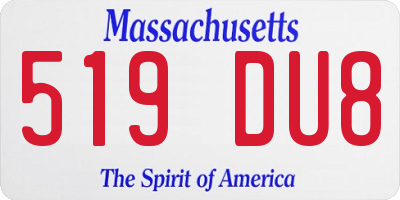 MA license plate 519DU8