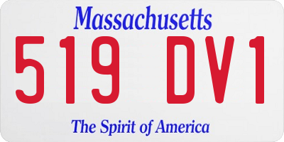 MA license plate 519DV1