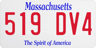 MA license plate 519DV4