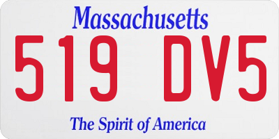 MA license plate 519DV5