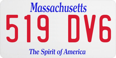 MA license plate 519DV6