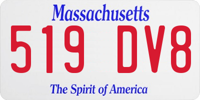 MA license plate 519DV8