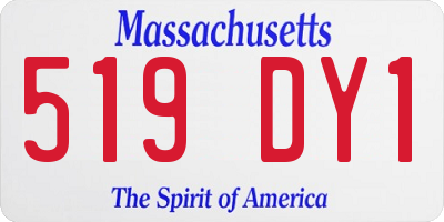 MA license plate 519DY1
