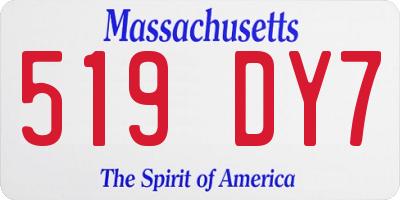 MA license plate 519DY7