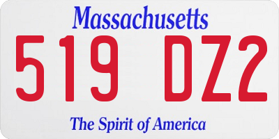 MA license plate 519DZ2